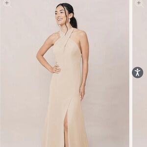 Revelry Athena Chiffon Dress- champagne